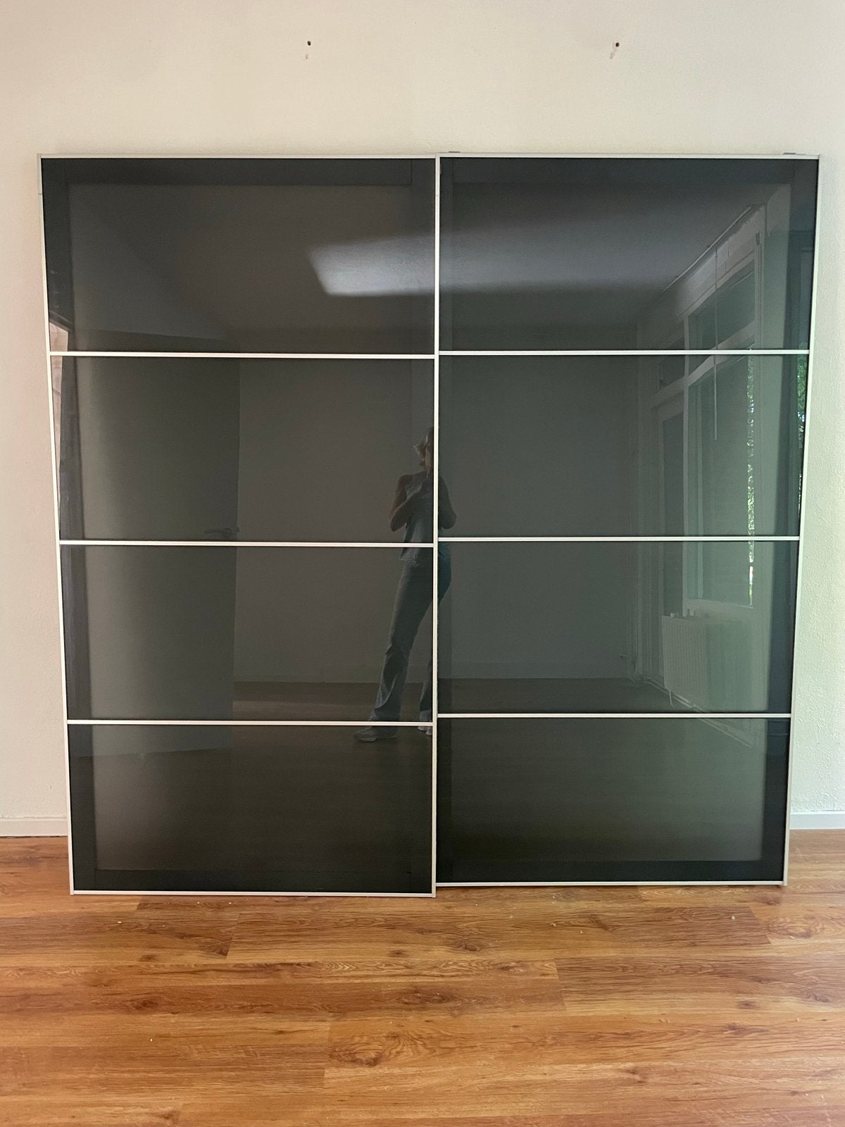 2 Pax kastdeuren grijs glas 101x195 cm (gratis af te halen), Ophalen, Gebruikt, 100 tot 150 cm, Glas