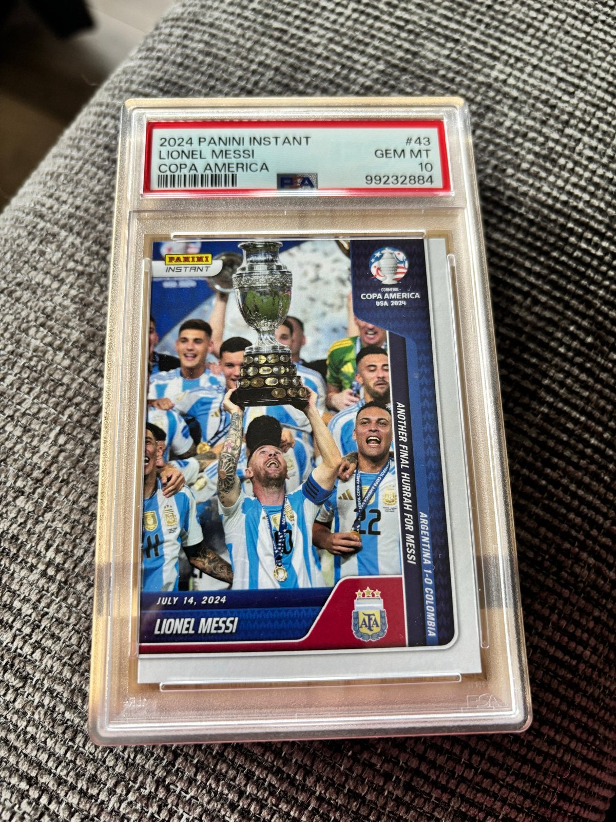 Panini Instant 2024 Lionel Messi PSA 10 #43 Copa America, Ophalen of Verzenden, Nieuw, Buitenlandse clubs, Spelerskaart