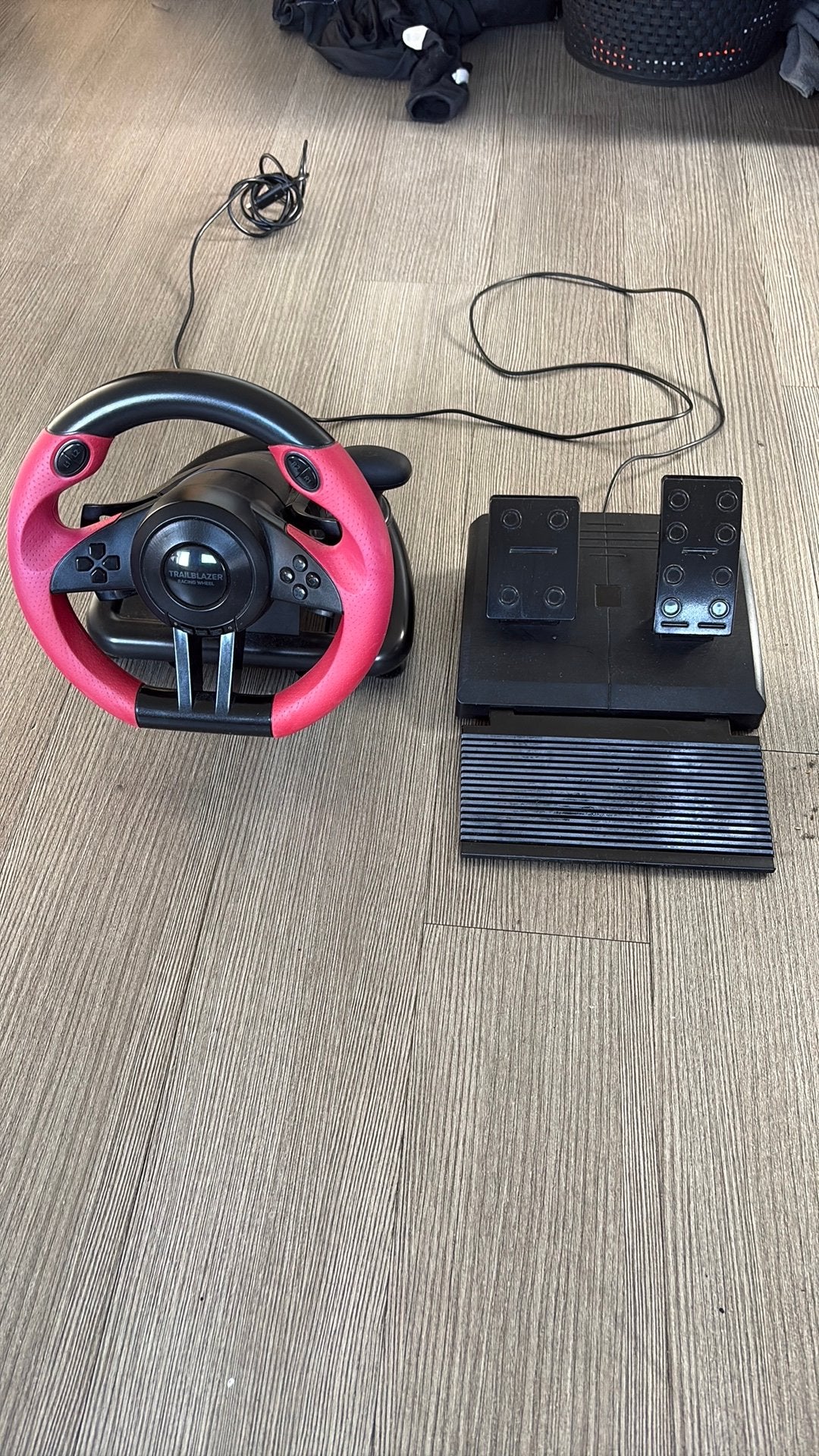 Speedlink Trailblazer racingstuur zwart met rood met pedalen, Ophalen, Zo goed als nieuw