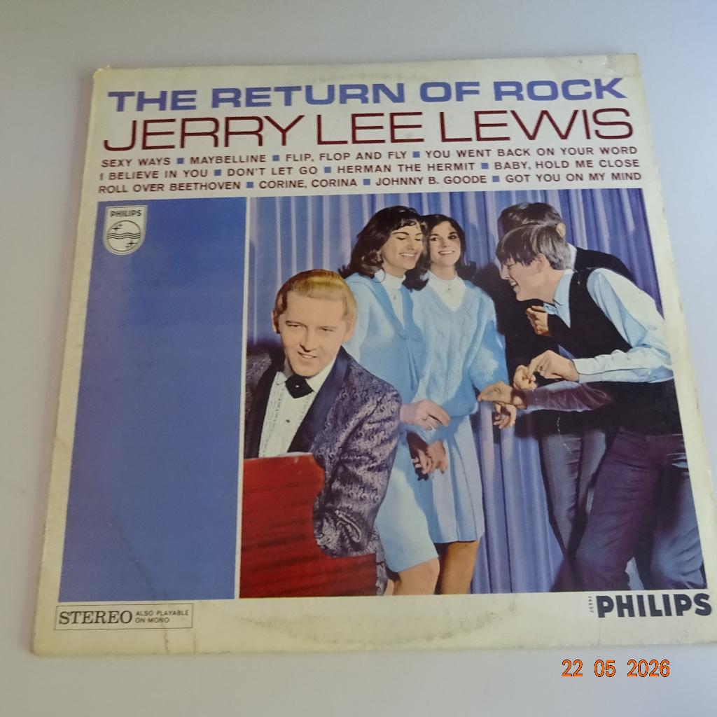 Jerry Lee Lewis - The return of rock!, Gebruikt, Fotohoes, Ophalen of Verzenden, Rock-'n-Roll
