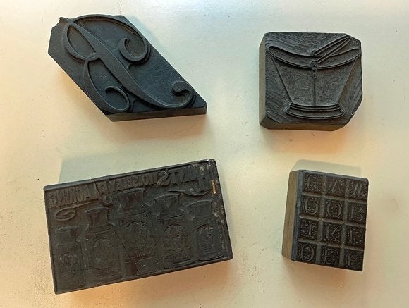 4x houten drukvorm, Ophalen of Verzenden