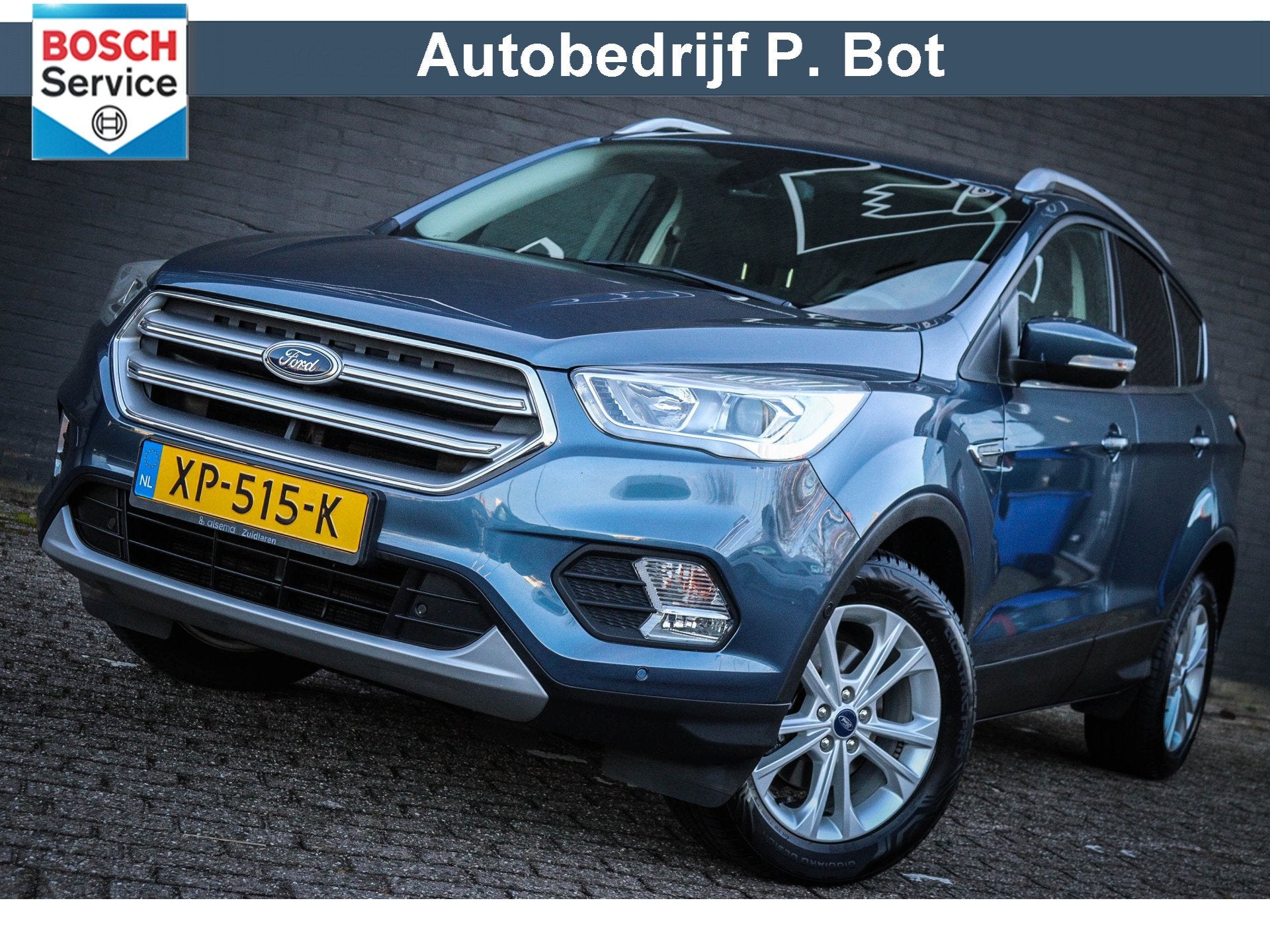 Ford Kuga 1.5 EcoBoost Titanium v. 14.950 NU 13.950,-, Auto's, Ford, Voorwielaandrijving, 4 cilinders, Blauw, Leder en Stof
