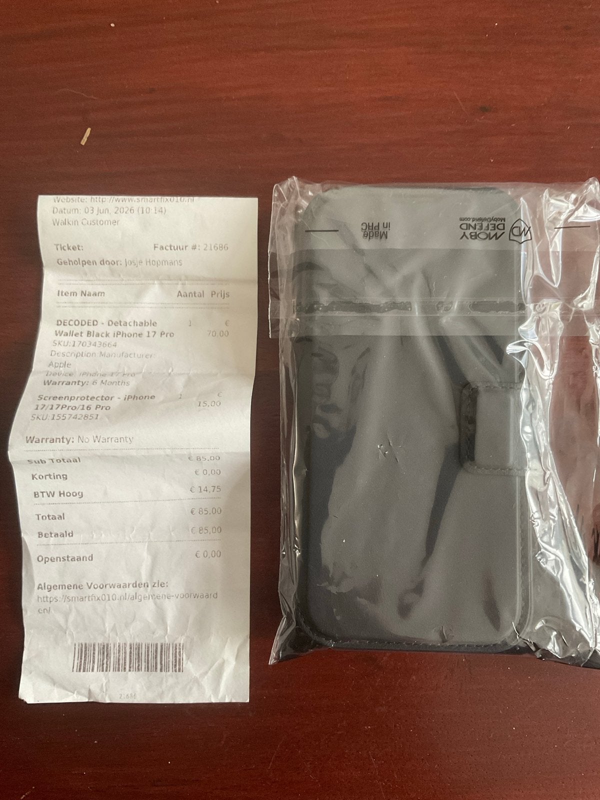 Nieuwe Wallet Case Zwart iPhone 17 Pro - Ongebruikt, Pasjeshouder, IPhone 17, Zwart, Nieuw