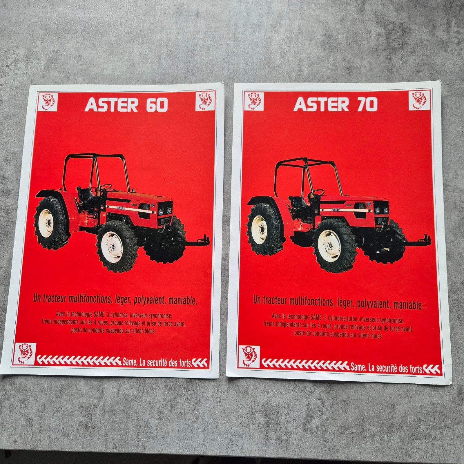 SAME Aster 60 & 70 Tractor Brochures - Origineel, Ophalen of Verzenden, Zo goed als nieuw, Algemeen, SAME