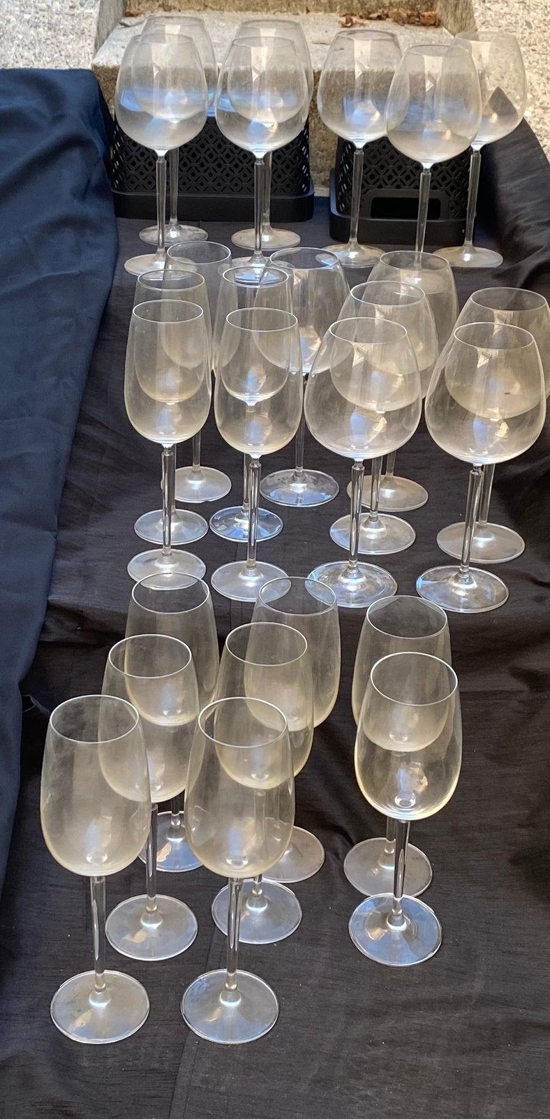 Zeer mooie kristallen wijnglazen 25 stuks, Verzamelen, Ophalen, Gebruikt