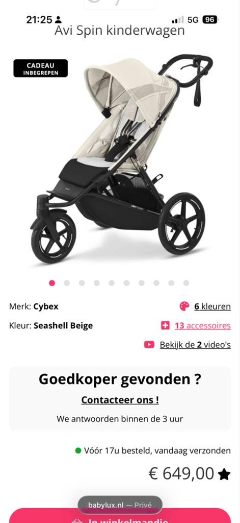 Cybex Avi Spin kinderwagen - Zo goed als nieuw, Ophalen, Zo goed als nieuw, Kinderwagen, Overige merken