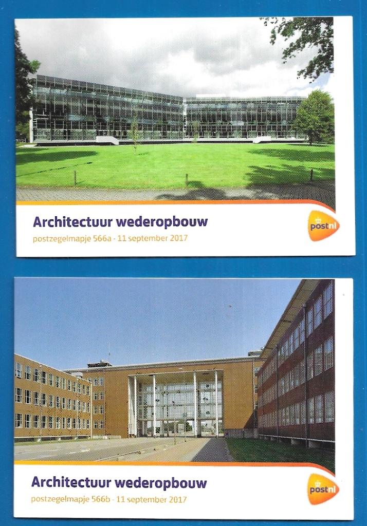 Postzegelmapje 566 A&B - Architectuur wederopbouw 2017, Postzegels en Munten, Postzegels | Nederland, Verzenden, Na 1940, Postfris