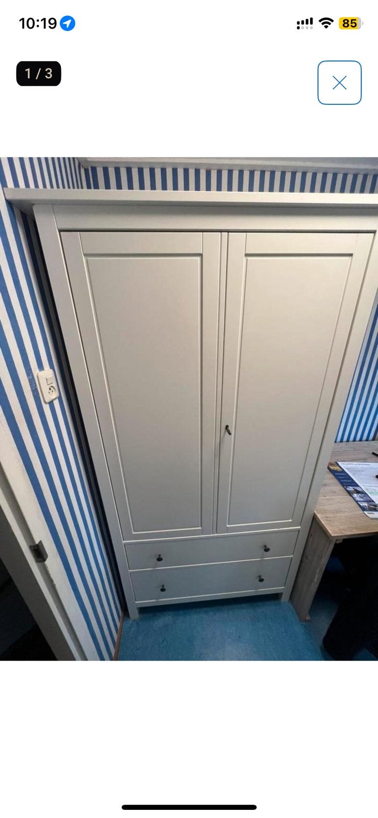 Ikea Hemnes 2-door Wardrobe, Ophalen, Zo goed als nieuw, 25 tot 50 cm, Minder dan 100 cm