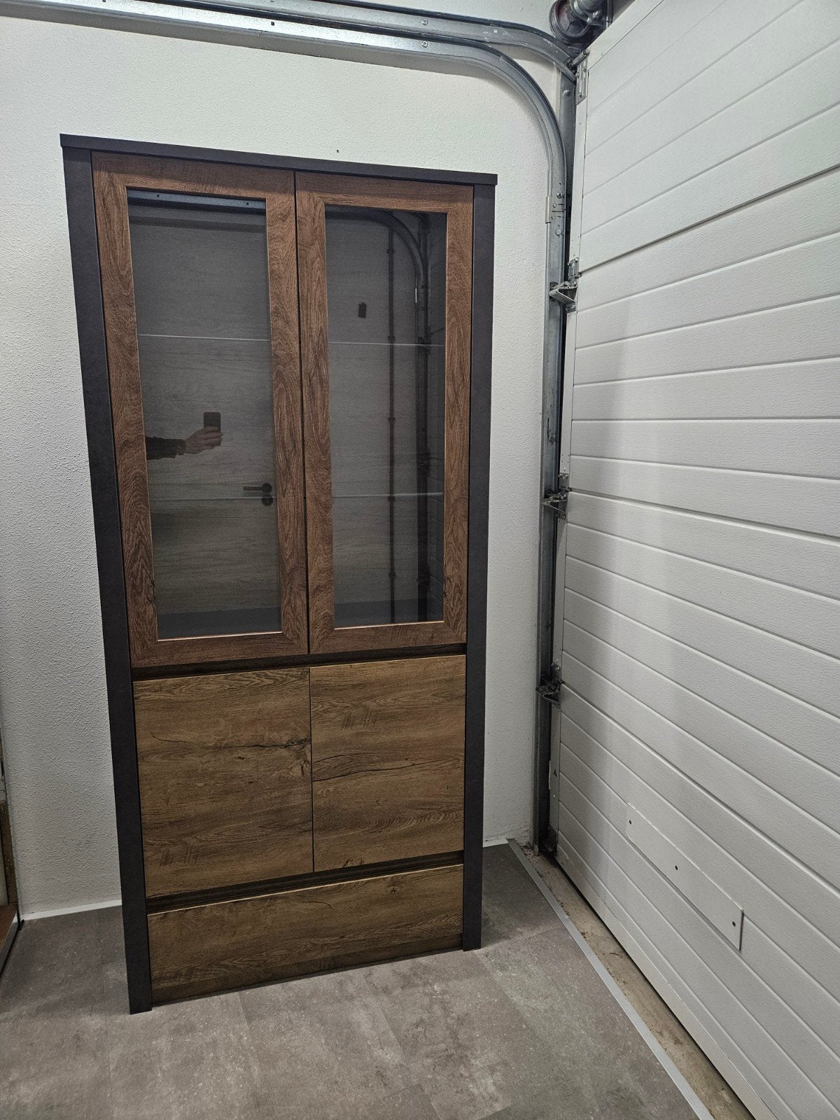 Vitrinekast eiken, Ophalen, Glas, Met deur(en), 50 tot 100 cm
