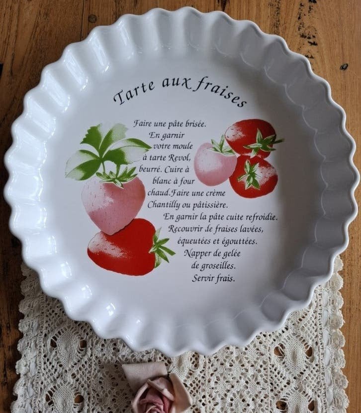 Vintage Franse aardbeien taartvorm, bakvorm, REVOL, Ophalen of Verzenden