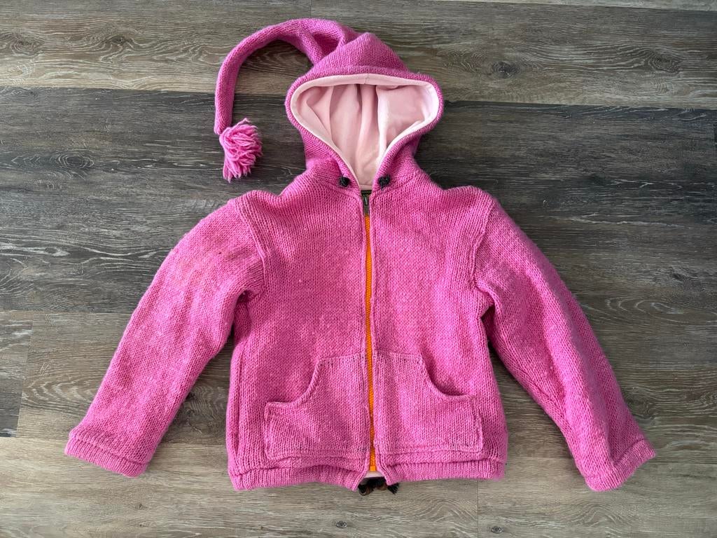 Roze Planet vest met puntmuts, Ophalen of Verzenden, Gebruikt, Meisje, Trui of Vest