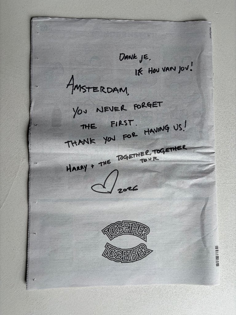 Harry Styles Paraal Newspaper, Ophalen of Verzenden, Nieuw, Muziek, Film of Tv