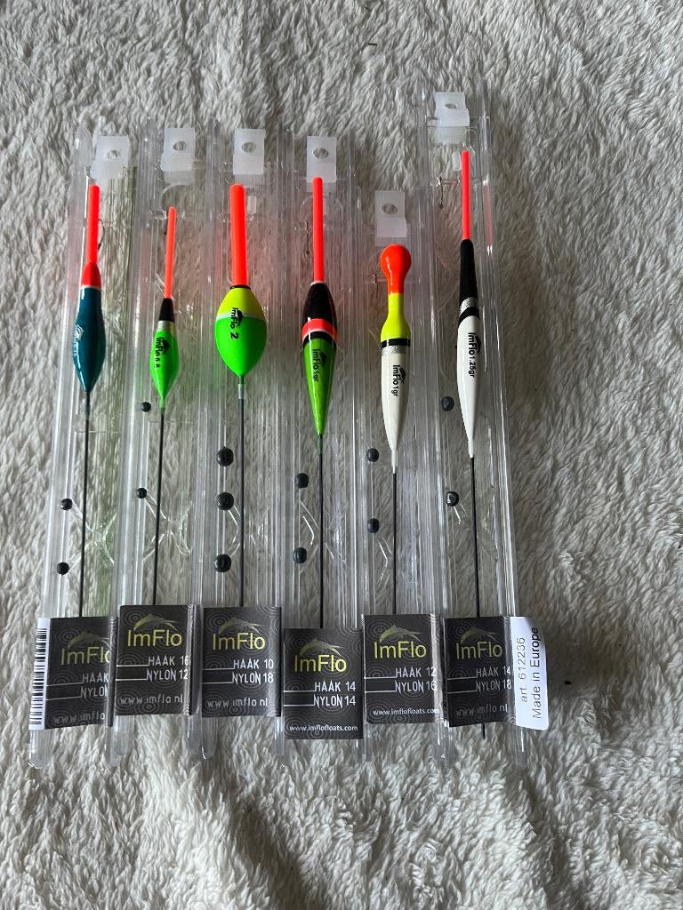 adv 325 / NIEUW mixset 6 complete dobbertuigjes IMFLO, Ophalen of Verzenden, Nieuw, Dobber of Lood