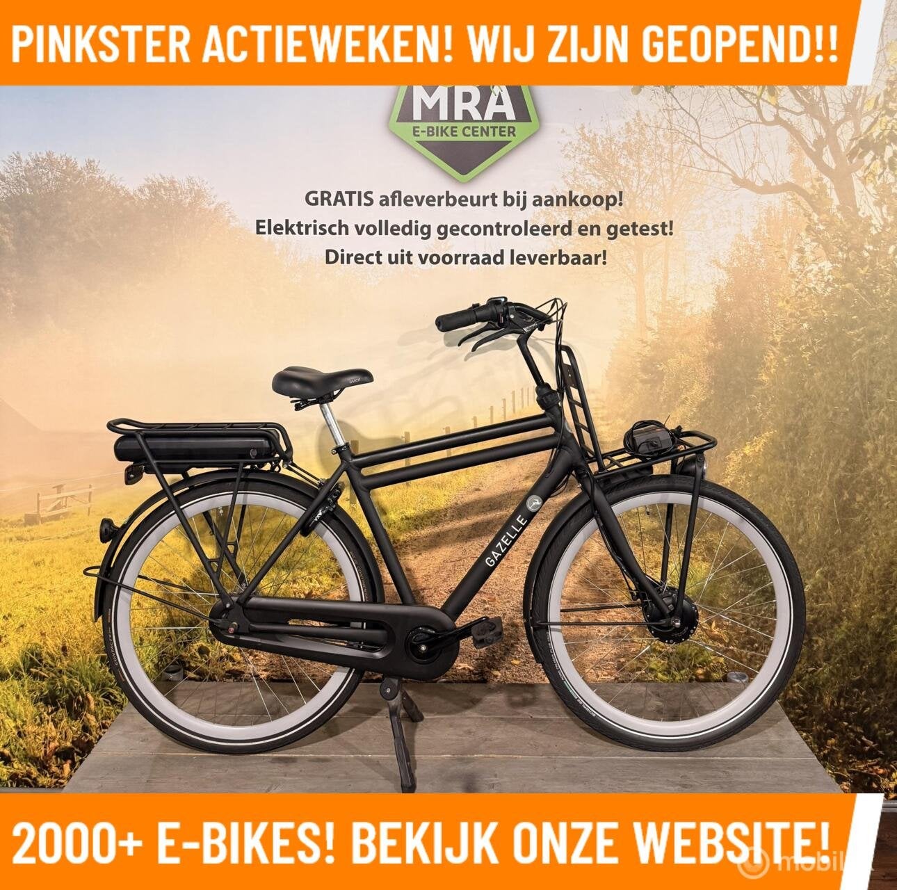 Gazelle Puur NL Elektrische fiets met voorwiel motor bij MRA, Fietsen en Brommers, Elektrische fietsen, Gazelle