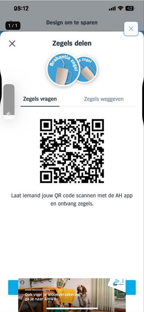 Brabantia zegels voor AH spaaractie gevraagd gratis, Tickets en Kaartjes, Eén persoon, Kortingsbon