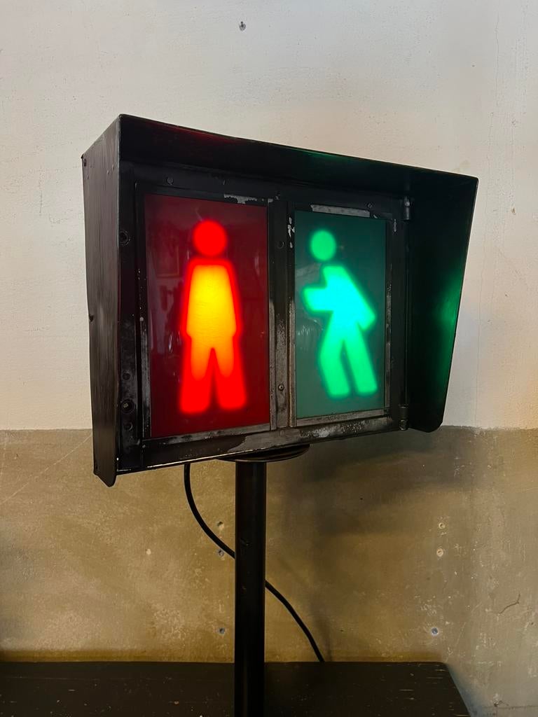Oud Frans stoplicht, voetgangers metaal., Ophalen, Zo goed als nieuw, Nvt, Metaal