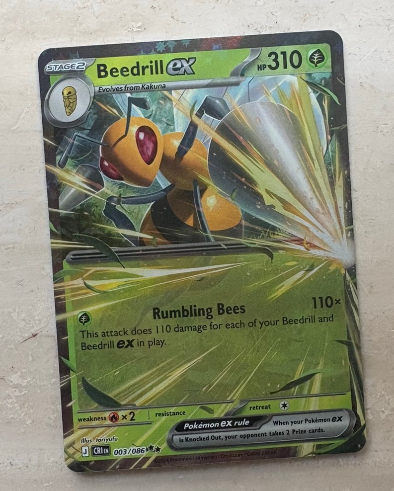 Beedrill ex - 003/086 - Chaos Rising - Pokémon, Ophalen of Verzenden, Zo goed als nieuw