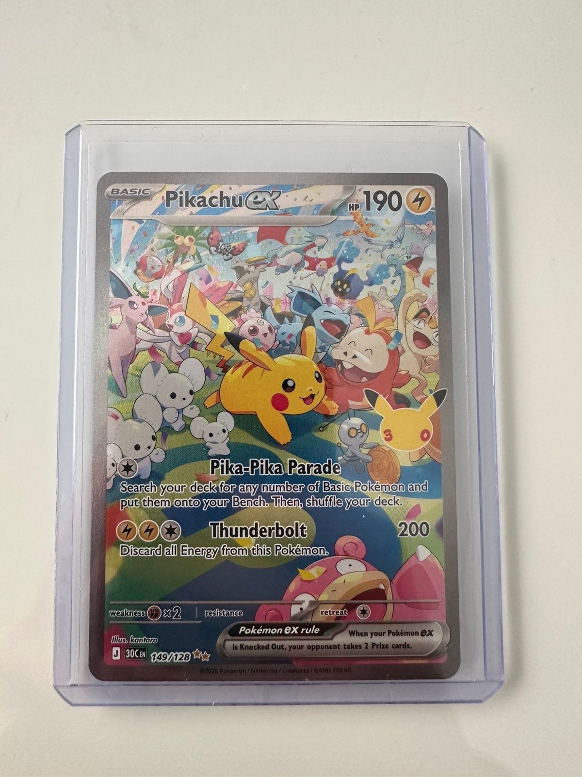 Pikachu 149/128 Sir 30th anniversary, Ophalen of Verzenden, Zo goed als nieuw