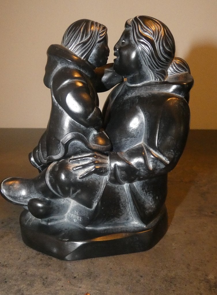 sculptuur moeder en kind - Boma - Canada [1939], Antiek en Kunst, Kunst | Beelden en Houtsnijwerken, Ophalen of Verzenden
