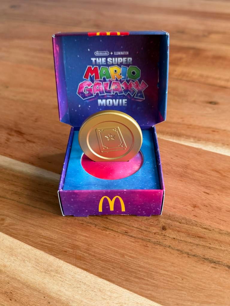 McDonald's Super Mario Galaxy Movie munt, Verzamelen, Speelkaarten, Jokers en Kwartetten, Ophalen of Verzenden, Nieuw, Speelkaart(en)