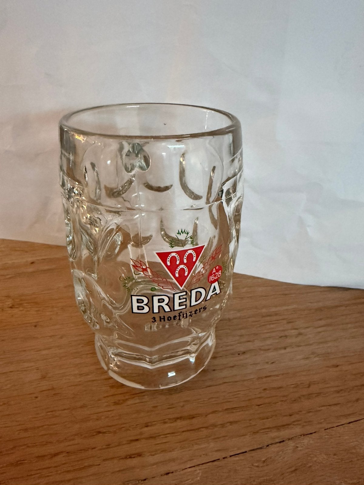 Bier pul glas  Breda 3 hoefijzer, Ophalen of Verzenden, Zo goed als nieuw, Bierglas