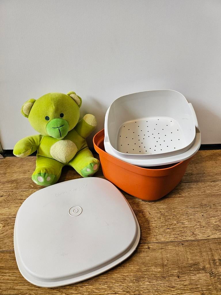 Tupperware serveerwonder retro oranje wit, Ophalen of Verzenden, Gebruikt, Oranje, Bak of Kom