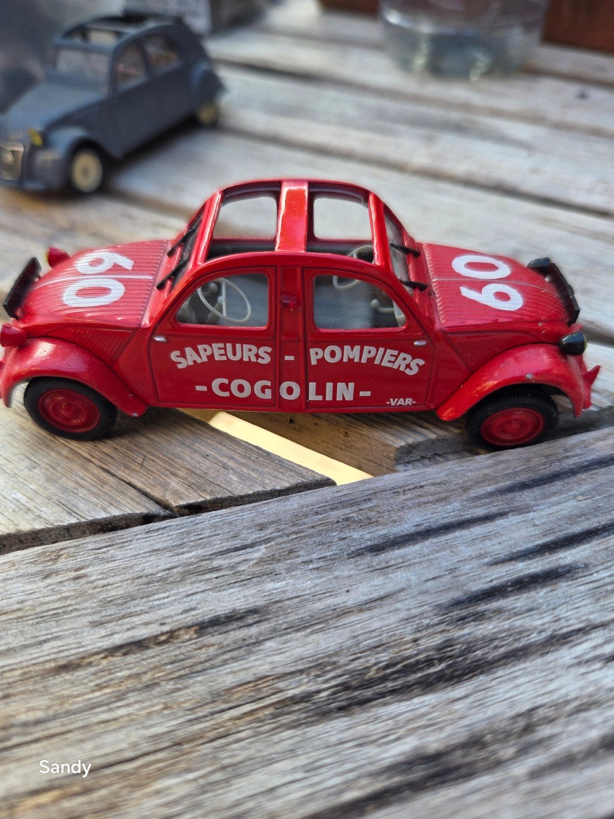 Vintage Citroën 2CV brandweerauto model, Ophalen of Verzenden, Gebruikt
