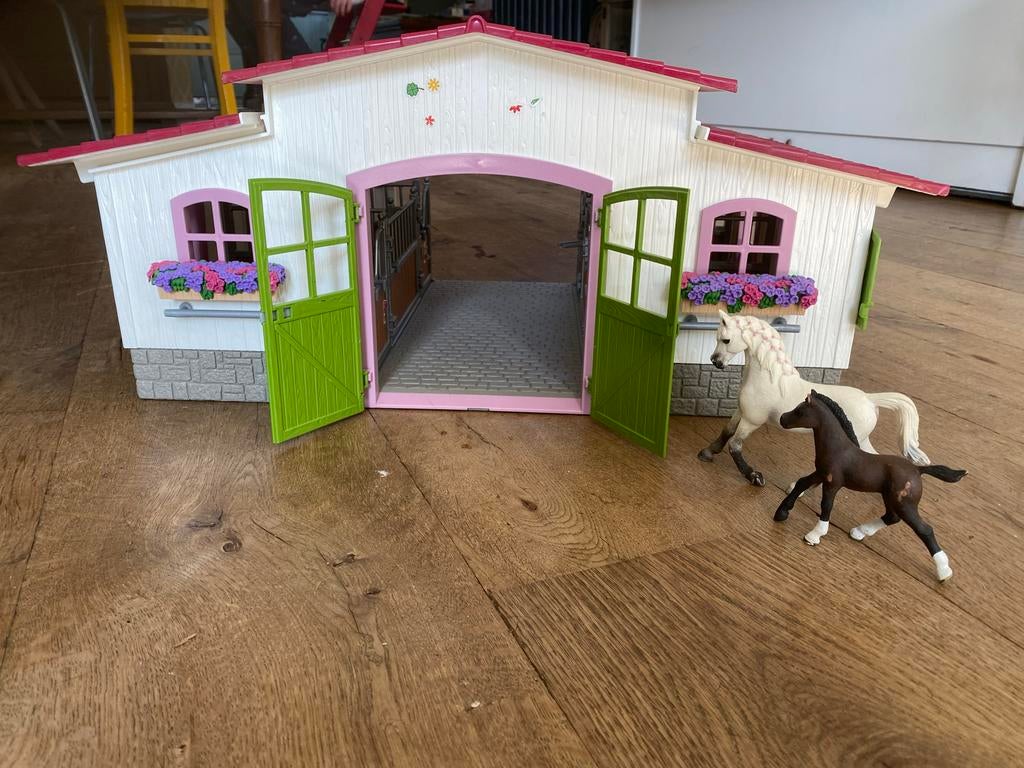 Schleich manege met paardjes, Kinderen en Baby's, Speelgoed | Overig, Gebruikt, Jongen of Meisje, Ophalen of Verzenden