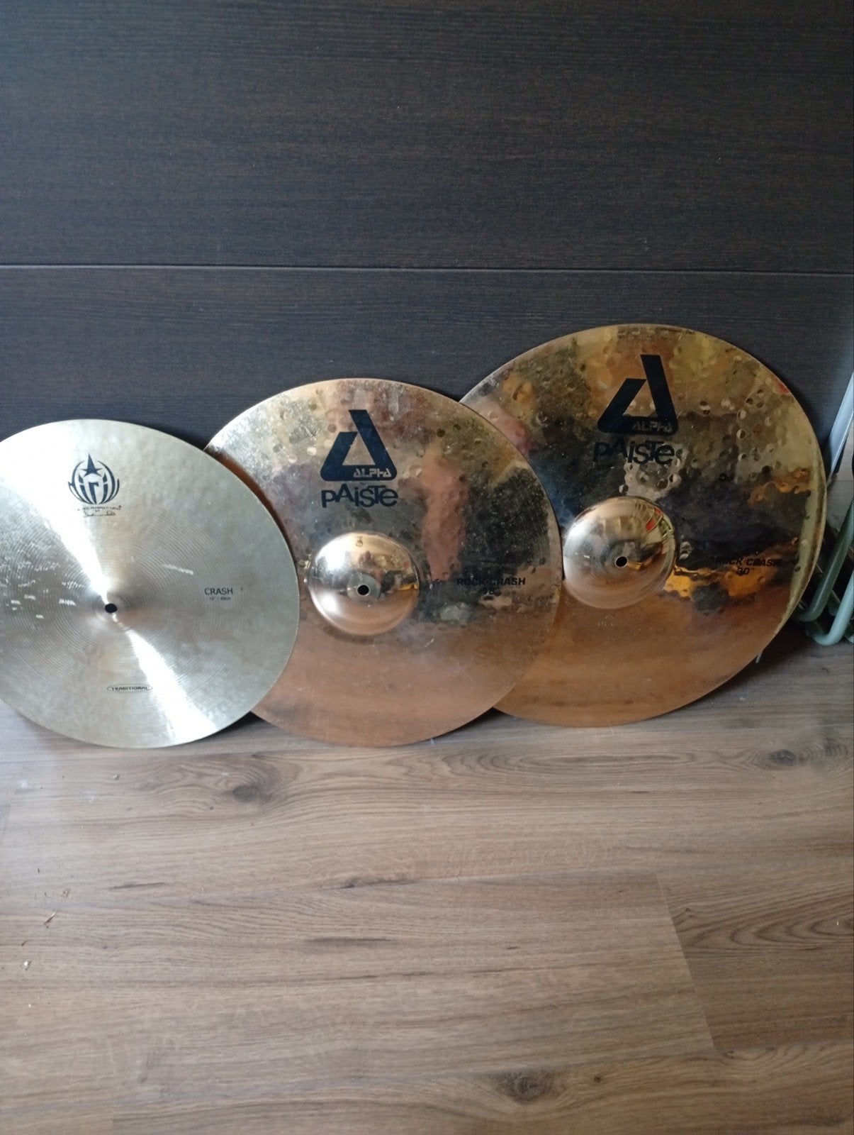 Paiste Alpha Rock Crash 20" en diril Traditional Crash 16", Muziek en Instrumenten, Ophalen of Verzenden, Gebruikt, Overige merken