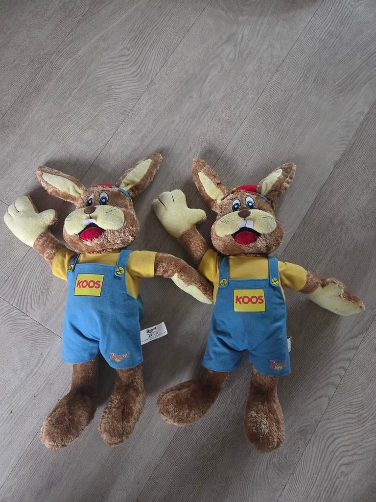 2x Koos Konijn,Roompot knuffel groot formaat (56 cm), Ophalen of Verzenden, Gebruikt, Konijn