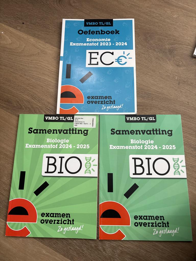 ExamenOverzicht VMBO TL/GL: Economie & Biologie (2023-2025), Ophalen of Verzenden, Zo goed als nieuw, VMBO, Economie