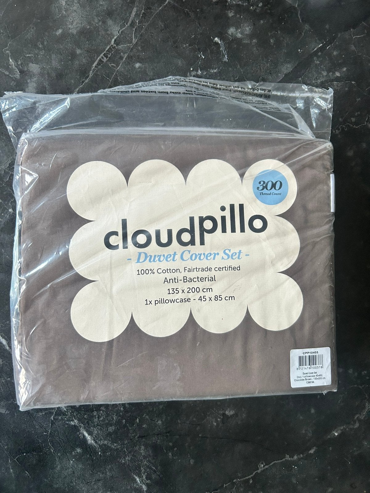 Cloudpillo Duvet Cover Set - 135x200 cm - Chocolate Brown, Anti-allergisch, Eenpersoons, Bruin, Verzenden