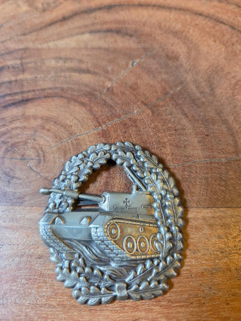 Duits baret embleem panzer, Verzamelen, Ophalen of Verzenden, Landmacht, Duitsland, Embleem of Badge