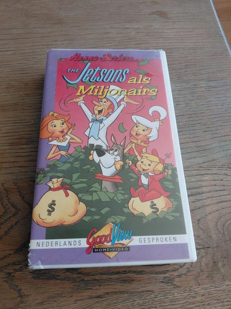 Hanna Barbera The Jetsons als Miljonairs videoband., Cd's en Dvd's, VHS | Kinderen en Jeugd, Gebruikt, Tekenfilm, Alle leeftijden
