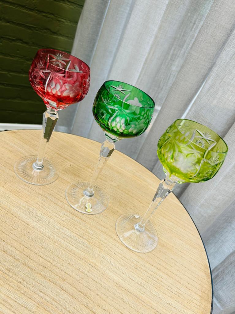 Drie prachtige kristallen glazen van Nachtmann, Antiek en Kunst, Antiek | Glas en Kristal, Ophalen of Verzenden