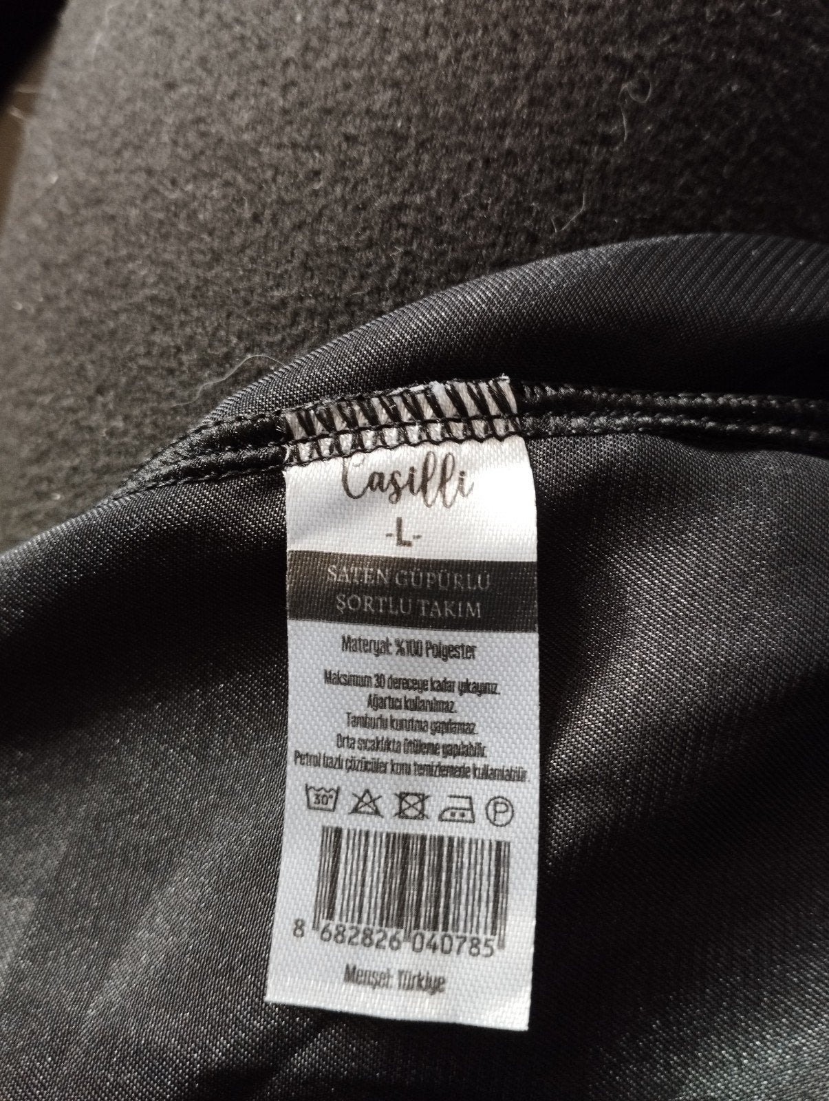 Zwart satijnen pyjama setje met kant - Casilli, Kleding | Dames, Casilli, Ophalen, Zwart, Nachtkleding