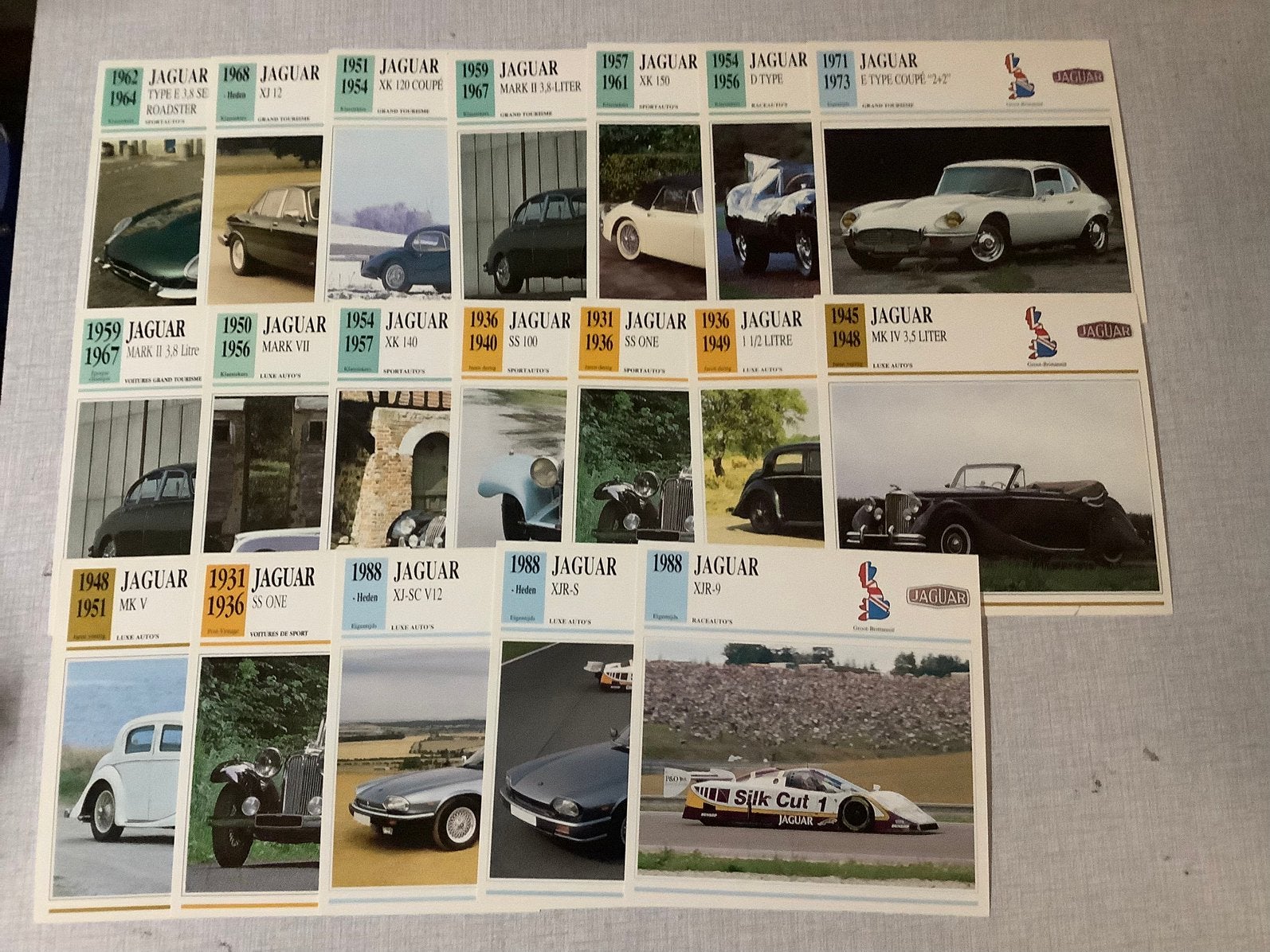 Verschillende oldtimer jaguar kaarten, Ophalen of Verzenden, Zo goed als nieuw, Overige merken