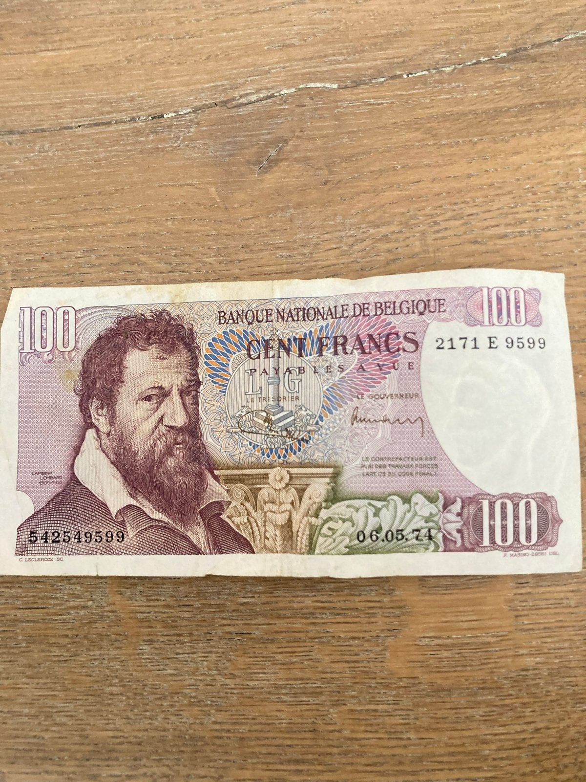 Belgisch 100 Frank biljet 1971, Ophalen of Verzenden, Los biljet