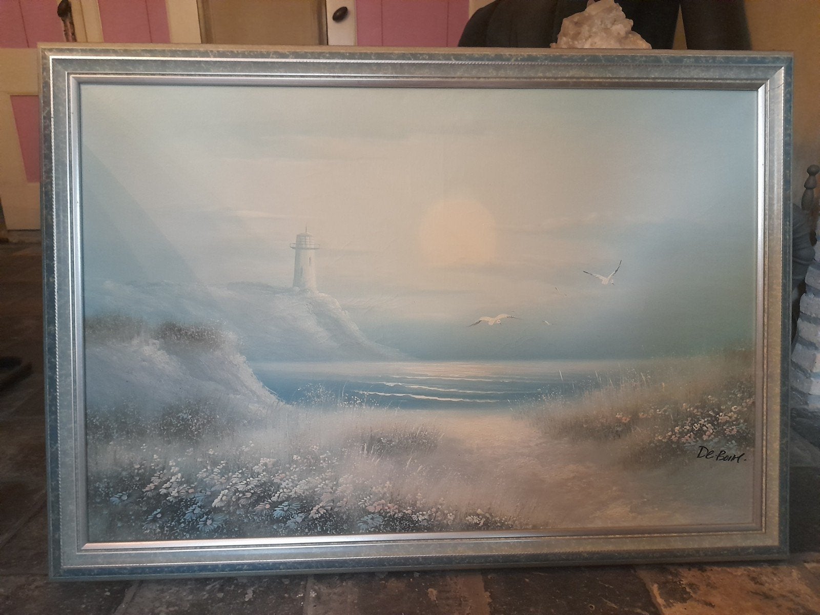 Zeer mooi schilderij van zee / duin landschap, Ophalen, Klassiek, Gesigneerd, Maritiem / water