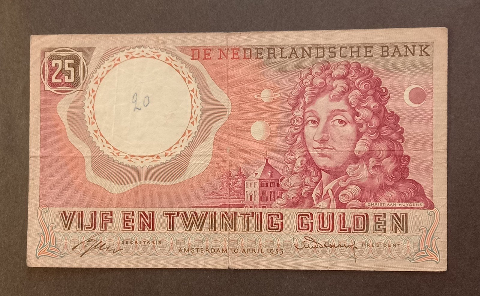 25 Gulden biljet 1955 - Christiaan Huygens, Ophalen of Verzenden