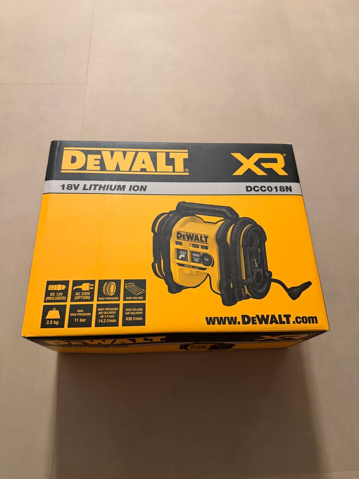 Dewalt DCC018N 18V XR Accu Compressor - Nieuw in doos, Doe-het-zelf en Verbouw, Compressors, Verzenden, 10 bar of meer, Nieuw