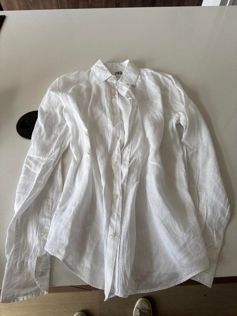 Zara linnen blouse wit ongedragen maat S, Ophalen of Verzenden, Nieuw, Maat 36 (S), Wit