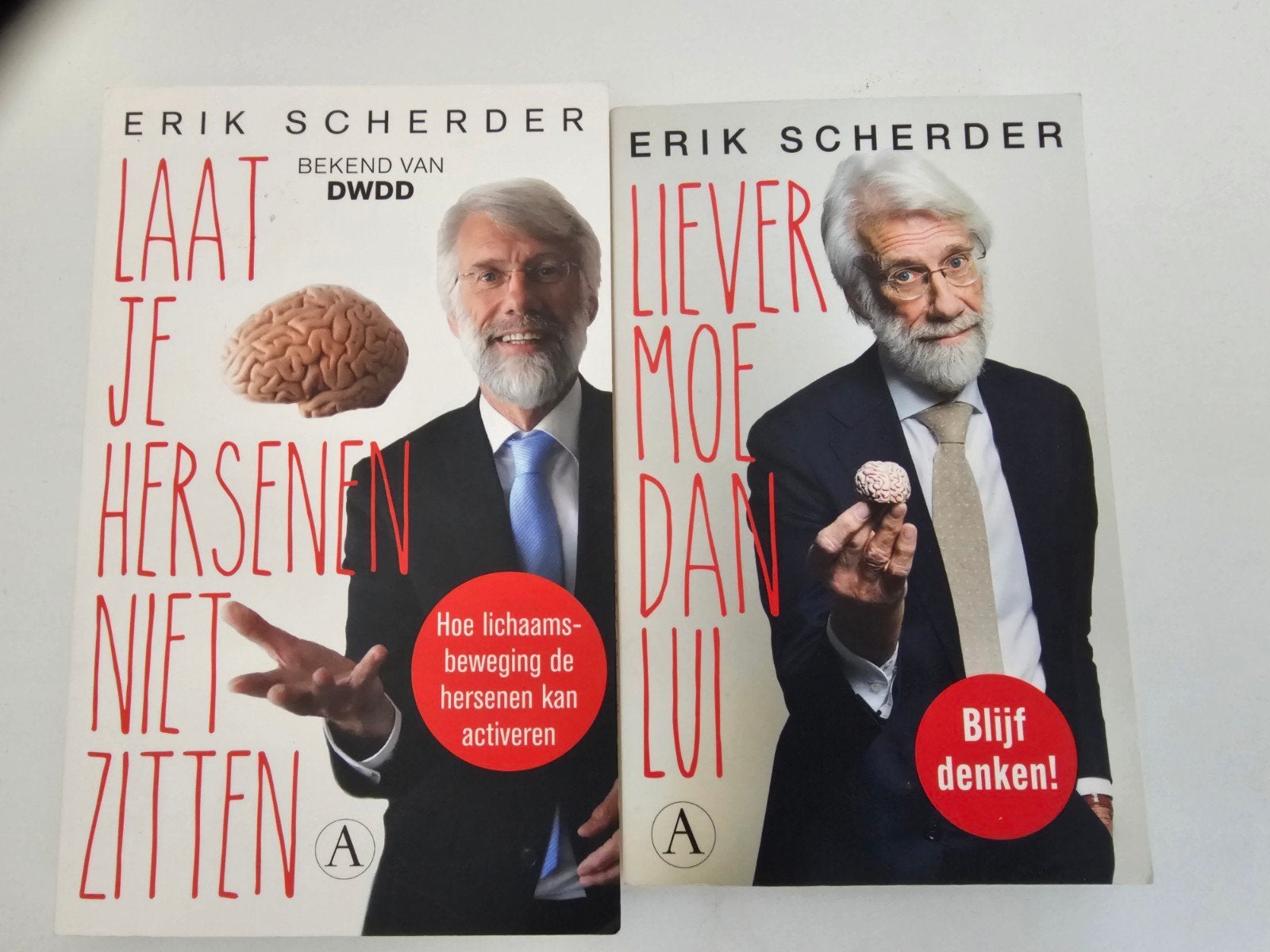 Erik Scherder Laat je hersenen niet zitten & Liever moe dan, Boeken, Ophalen of Verzenden, Gelezen, Functieleer of Neuropsychologie
