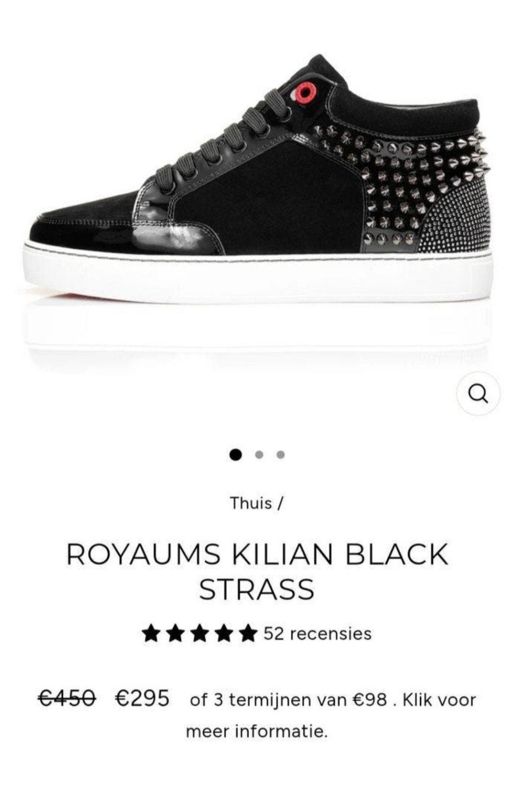 Royaums Kilian Black Strass Sneakers dames/Heren, Kleding | Dames, Schoenen, Zwart, Ophalen of Verzenden, Royaums, Sneakers of Gympen