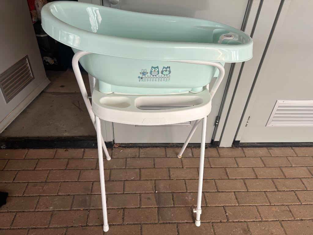 Baby bad + zitje + standaard, Ophalen, Gebruikt, Badje, Standaard