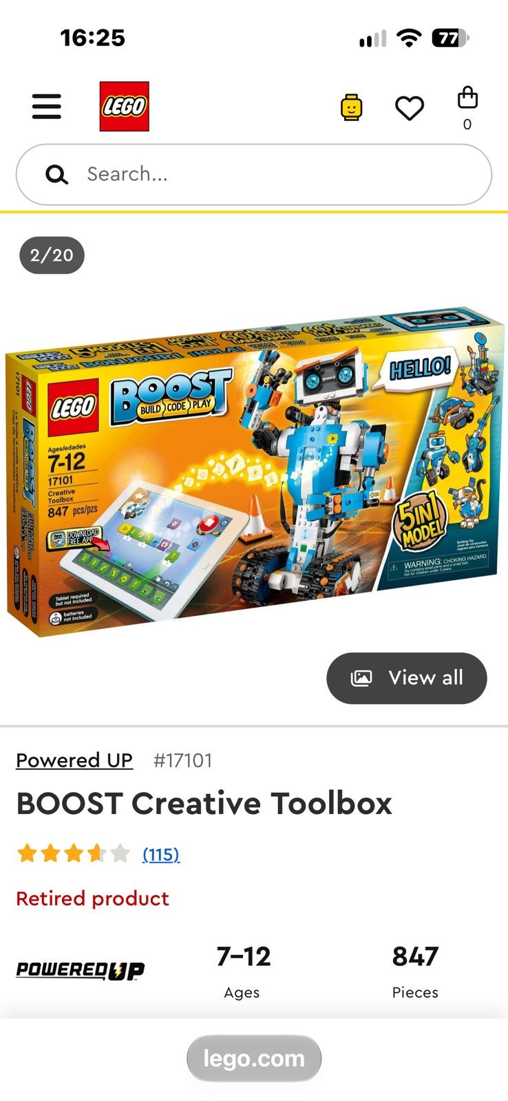 Lego 17101 boost onderdelen incl electronica, Kinderen en Baby's, Lego, Ophalen of Verzenden, Zo goed als nieuw, Complete set