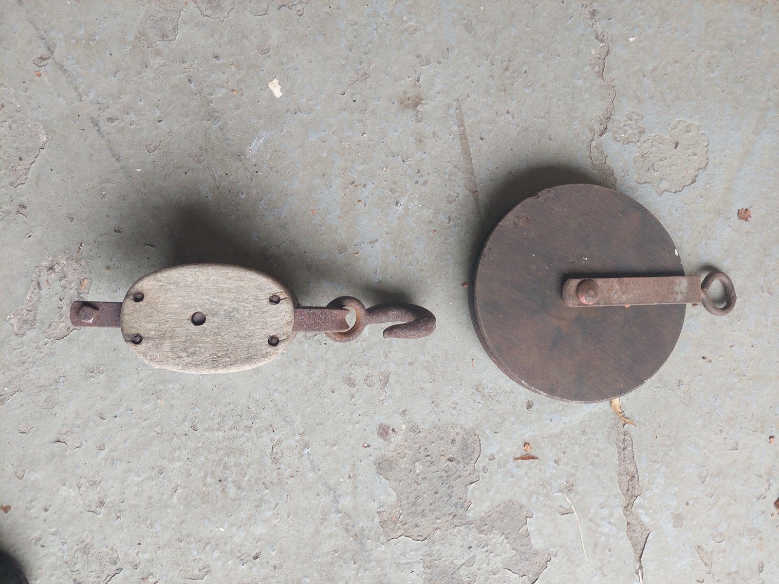 *Vintage Katrol met Hijsblok * Industrieel, Ophalen of Verzenden