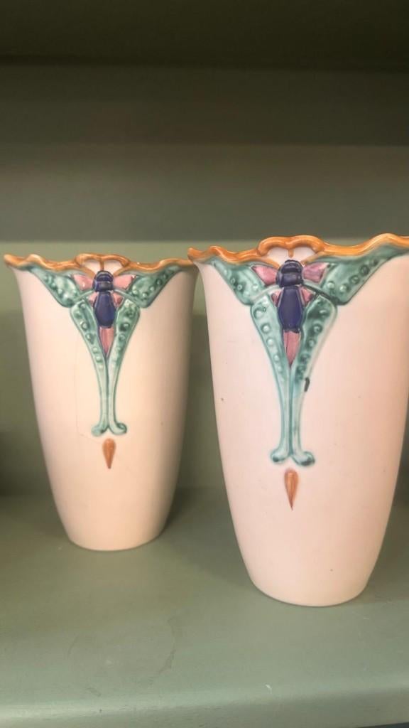 setje vazen, Gebruikt, Overige kleuren, Aardewerk of Porselein, Ophalen of Verzenden