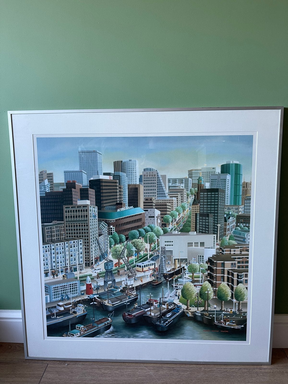 5 litho’s Marie-Anne Meier stadsgezichten Rotterdam, Antiek en Kunst, Kunst | Schilderijen | Klassiek, Realistisch, Overige technieken