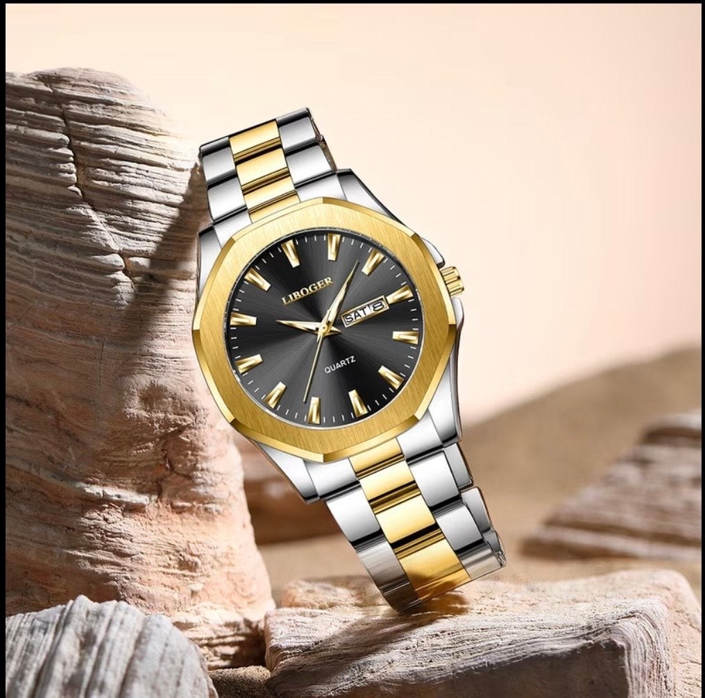 Rolex horloge – goudkleurig – niet echt – mooie staat, Staal, Polshorloge, Nieuw, Goud
